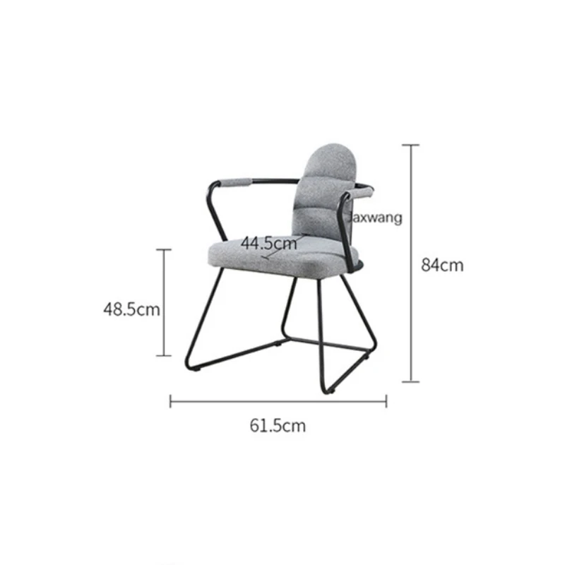 

Simple Dining Chair for Kitchen Leisure Household Minimalist Modern Wrought Iron Ins Dining Chairs Meeting Guest Single Armchair