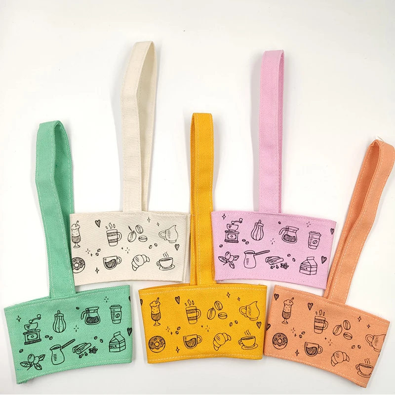 Lovely Handheld Cover Travel Scald Proof Coffee Milk Tea Juice Cup Bag Water Bottle Case Mug Sleeve Carrier Small Gift |