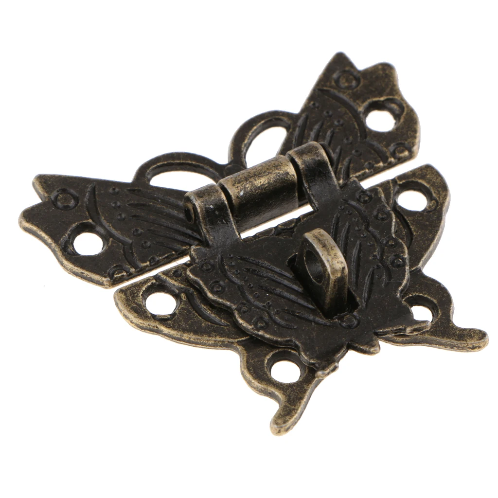 Красивый дизайн с бабочками старинная бронзовая застежка защелка для шкафа