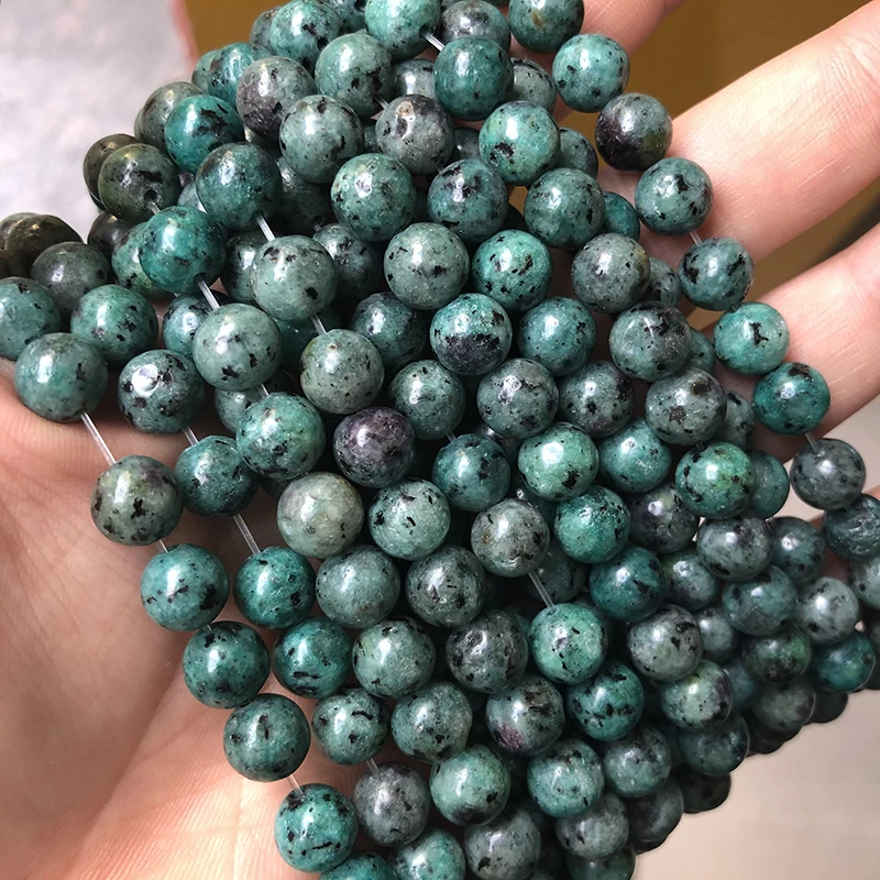 Натуральный камень африканская Бирюза Камень круглые бусины на возраст 6 8 10 12 лет