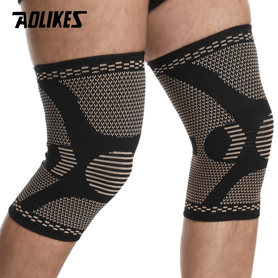 

AOLIKES 1Pair Copper Knee Brace for Arthritis Pain and Support knee sleeve Compression for Sports Workout Arthritis Relief