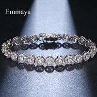 emmaya season arrival dazzling jewelry three colors choice round shape cubic zircon exquisite bracelet for female in party