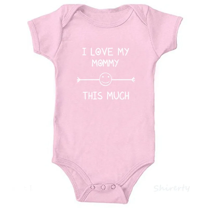 Love My Mommy-Pink2 I Love My Daddy/детские комбинезоны; хлопковая одежда с короткими рукавами для младенцев; Детский комбинезон с принтом «папа»; Одежда для маленьких мальчиков и девочек - Цвет: Love My Mommy-Pink2