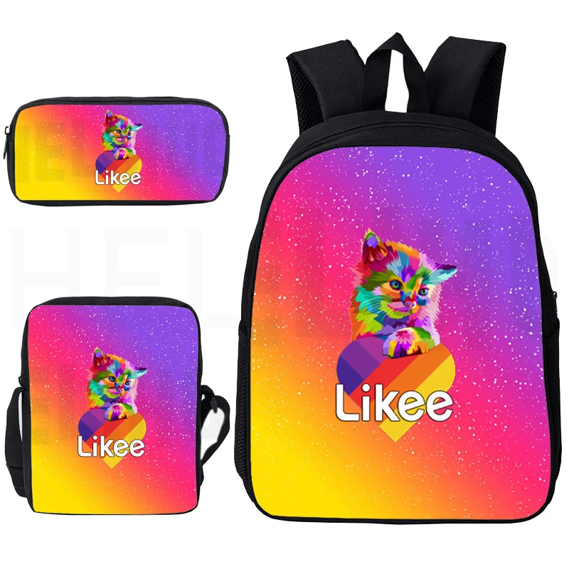 Детский Рюкзак Kawaii Cat Laser Travel LIKEE повседневный рюкзак с изображением животных для