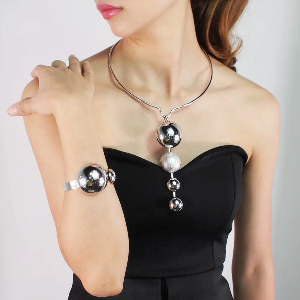 Женский комплект из колье и браслета с подвеской|Ювелирные наборы| |