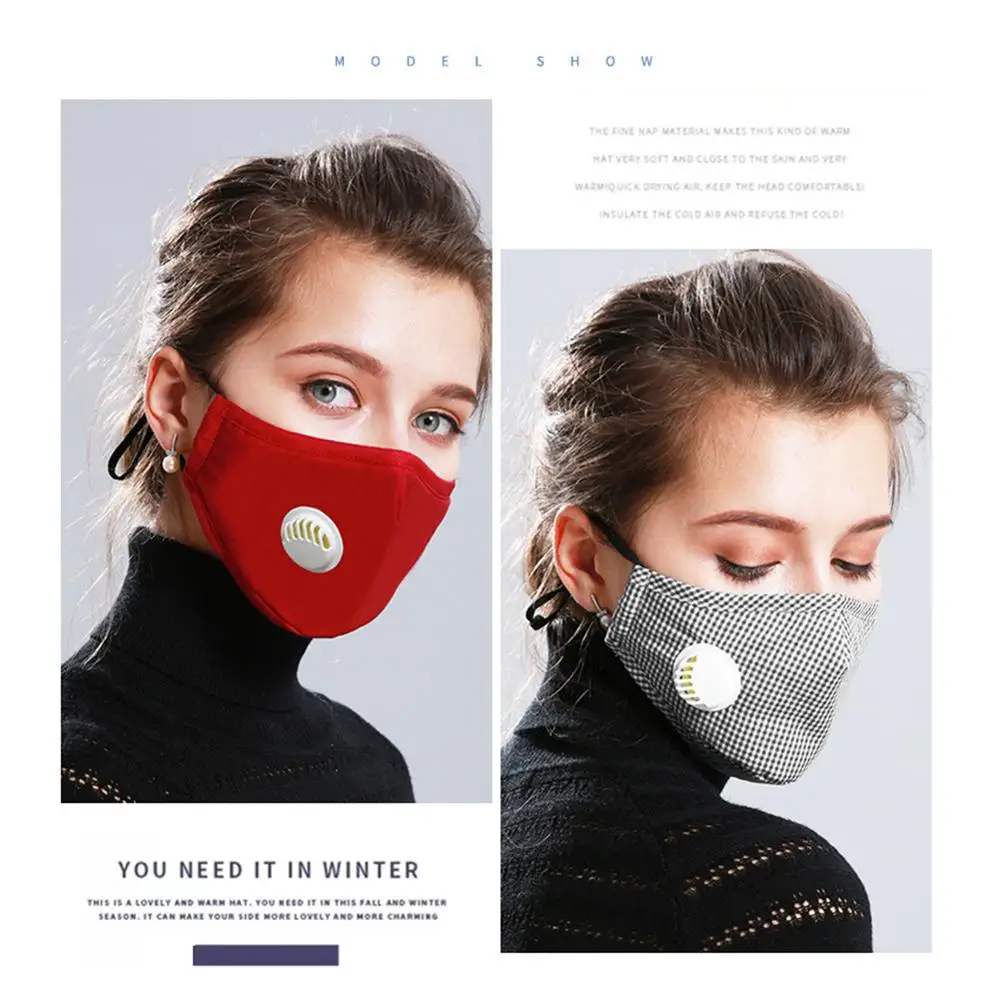 PM2.5 противотуманная маска с дыхательным клапаном противопылевая для рта