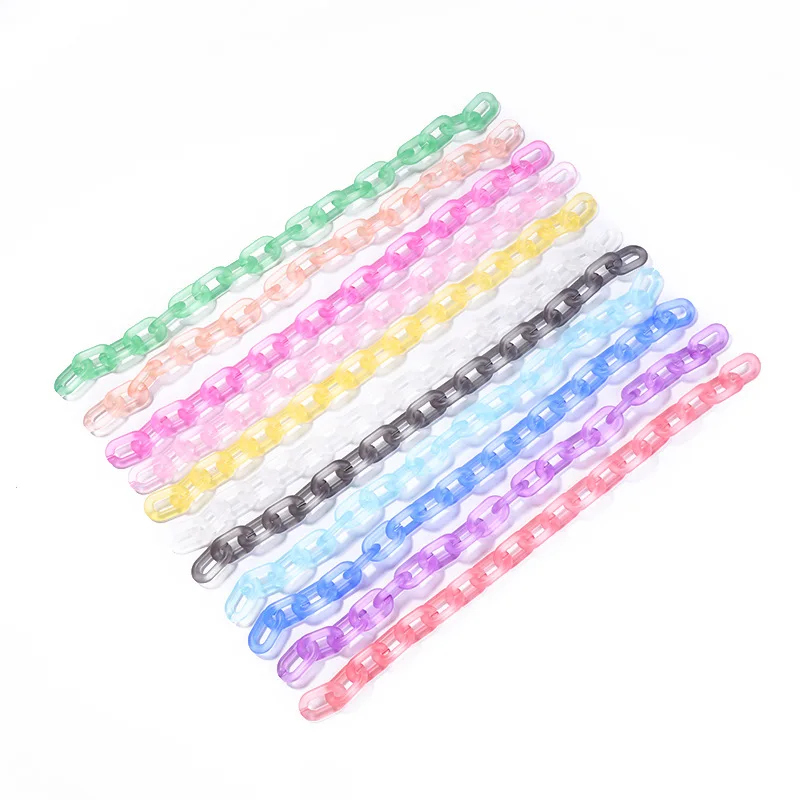 

19.5*31.5mm DIY Jewelry Chain Acrylic Colorful Open Frosted U-Shaped Chain Bag Chain Necklace Ins Finding HandmadeSupplies