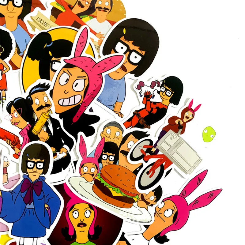34/шт Аниме &quotBob's Burgers&quot Маскарада вечеринки в стиле персонажа знак стикер