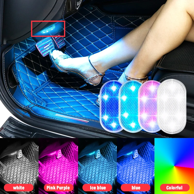 

1/2pcs Led Car Interior Courtesy Door Light USB Charging Wireless Magnetic LED Car Door Welcome Light Anti-collision Signal Lamp