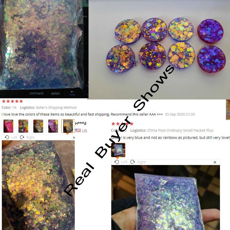 50G/Bag Holographic Mixed Hexagon Shape Chunky Nail Glitter Sequins Sparkly Flakes Slices Manicure Body/Eye/Face Glitter TCF2335 images - 6