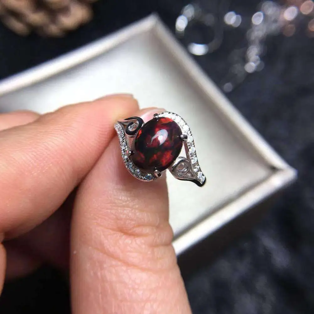 

100% натуральный опал кольца 925 пробы серебра Обручение ювелирные изделия из драгоценных металлов, элегантный дизайн