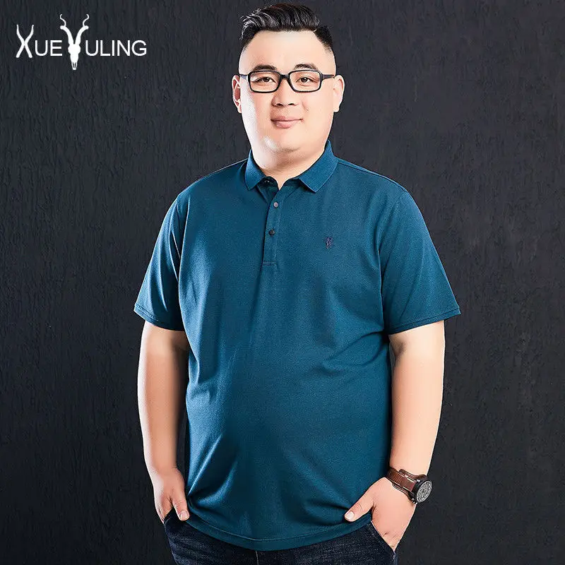 

Young men's short sleeve t-shirt men's fat plus size dad's business casual fat half sleeve T-shirt