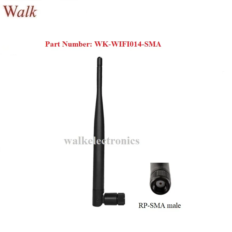 

5.0dbi high gain RP-SMA male straight foldable WiFi aerial 2.4GHz Zigbee rubber antenna with movable joint