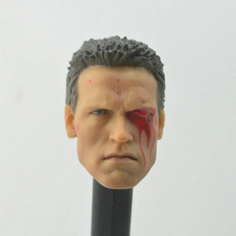 

Custom 1/6 Scale T1 T800 Tough guy Arnold Schwarzenegger War Damage Head Sculpt Headplay for 12" HT Action Figure Body