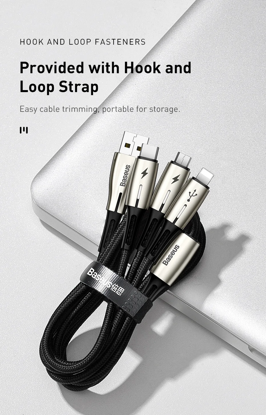 Baseus USB кабель 3 в 1 usb type C кабель для samsung S10 iPhone XR XS Max 11 USB зарядное устройство светодиодный кабель Micro USB зарядное устройство Шнур