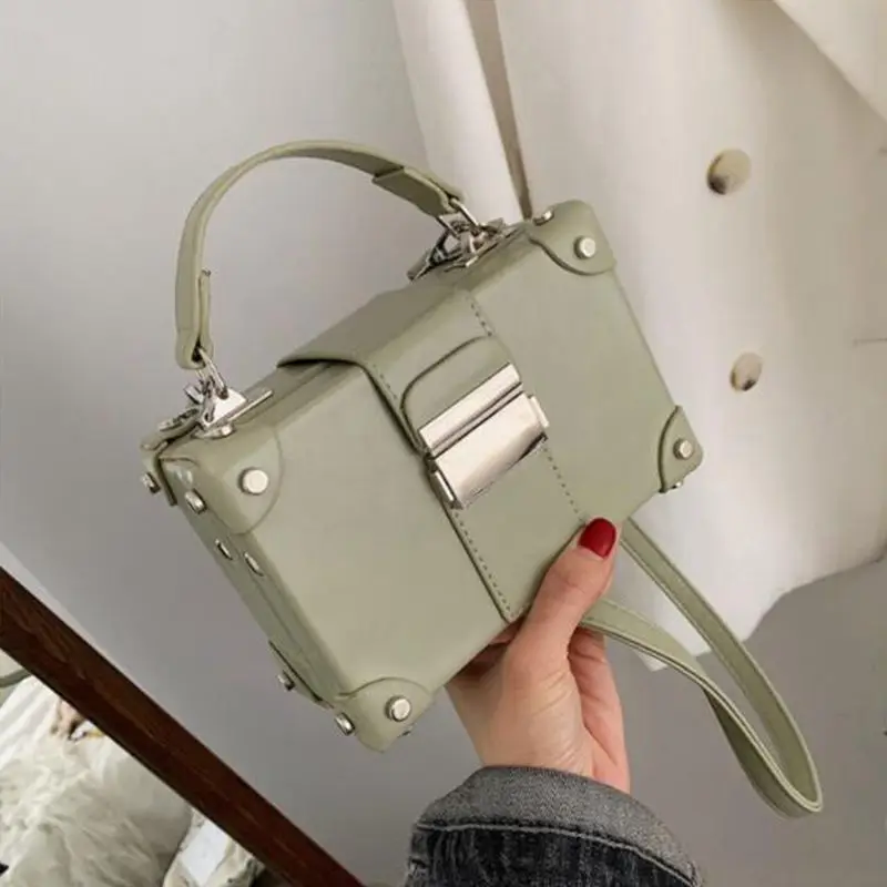 

2020 New Portable Box Bag Korean Unique Design Handbag Wild Crossbody Shoulder Bag Slung Small Women Messenger Square Bag Z-204