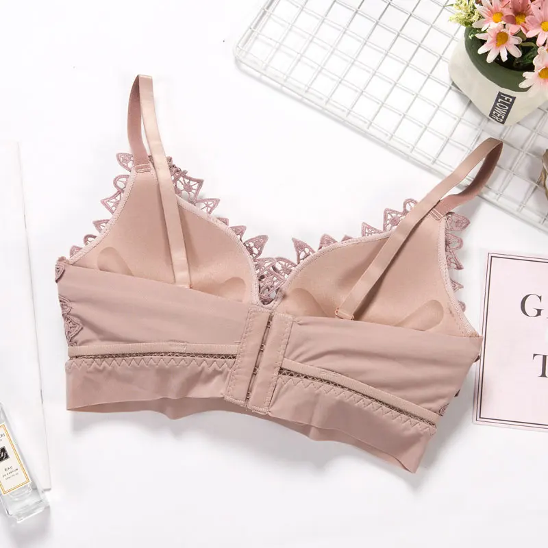 

DeRuiLaDy Seamless Sexy Lace Bras For Women Adjust Wireless Push Up Bra Comfort Breathable Underwear Brassiere Sexy Lingerie