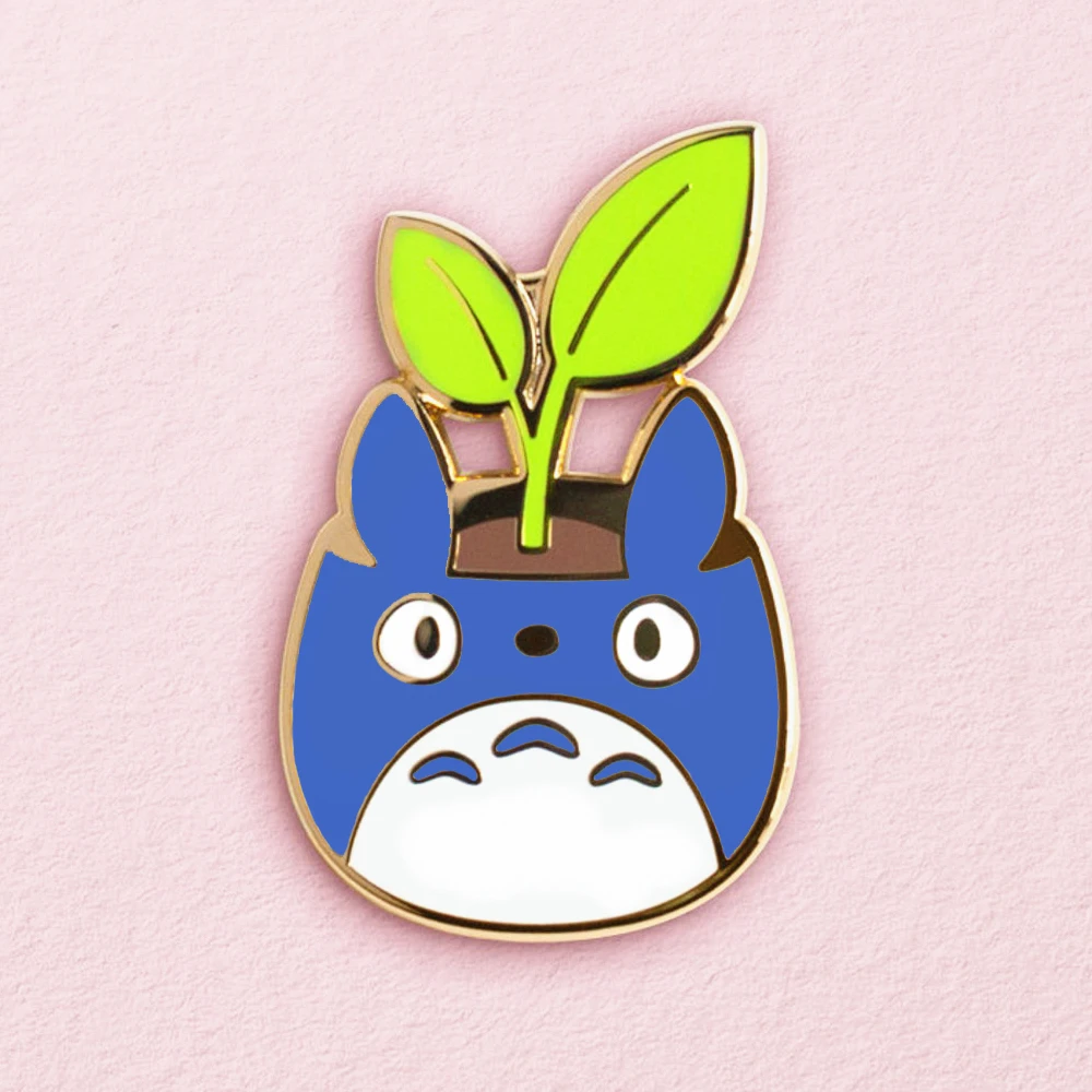 

Totoros Potted Plant Enamel Pin Fashion Refreshing House Green Plants Brooch Anime Fan Collectible Badge Unique Jewelry Gift