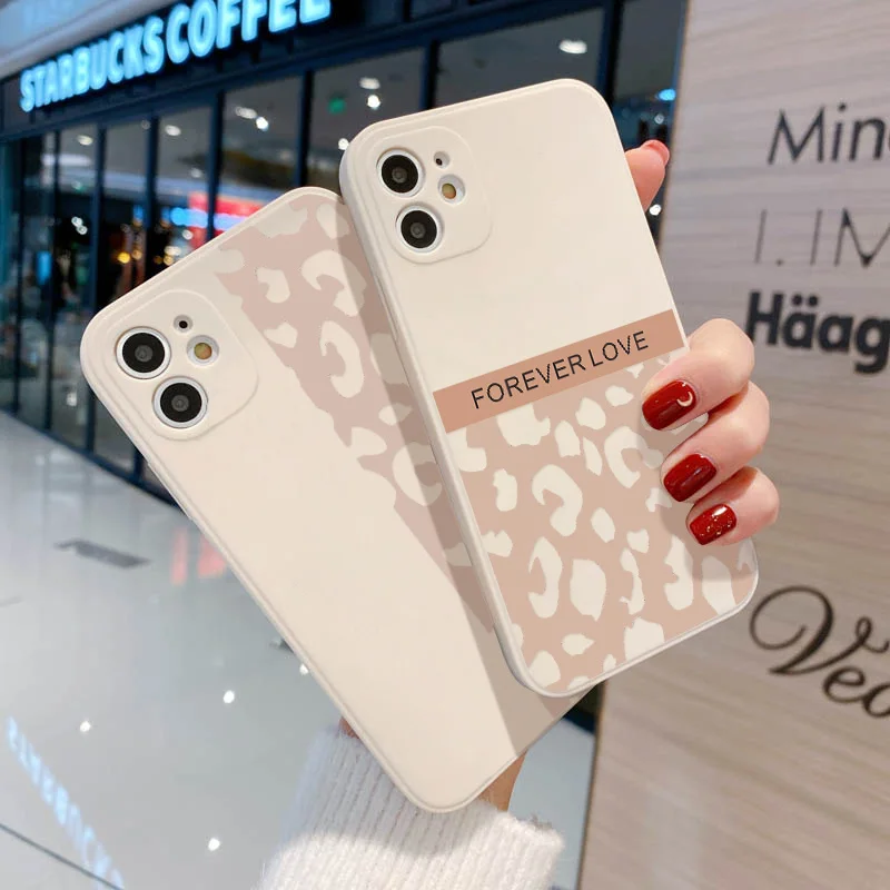Cute Bear Case For iPhone 11 Cases Leopard Funda iPhone11 12 13 14 Pro Max XR X XS SE 2020 7 8 Plus iphone13 12 Mini Soft Covers