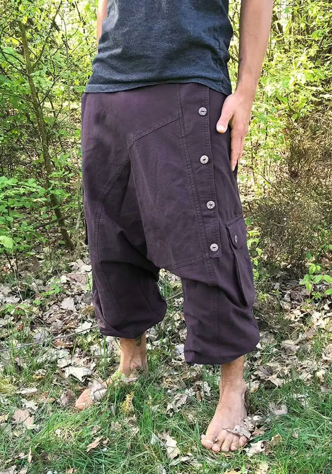 

Men's Green New Harem Pants, Casual Bloomers Aladdin Loose Pant for Yoga Meditation Outdoor High Quality