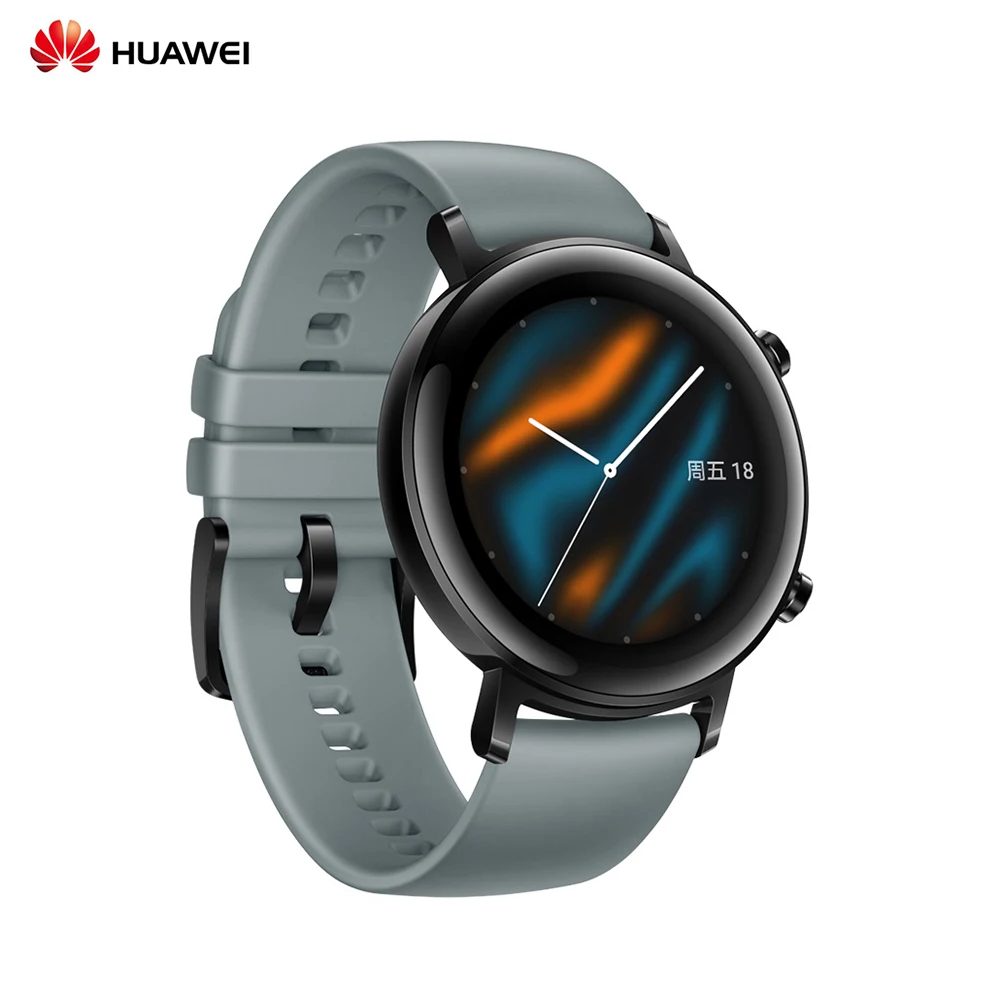 42mm Cyan HUAWEI WATCH GT 2 спортивные умные часы 14 дней в режиме ожидания сна монитор сердечного ритма gps фитнес трекер активности Смарт-часы для мужчин и женщин - Color: 42mm Cyan