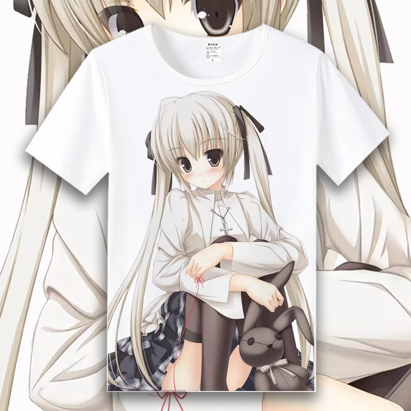 Футболка для косплея Yosuga no Sora Kasugano Haruka с принтом летняя футболка короткими
