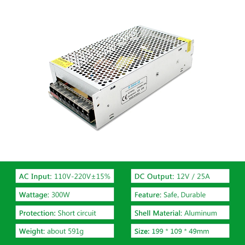Тройной импульсный источник питания 300 Вт светодиодный драйвер адаптер 12 В 220 на