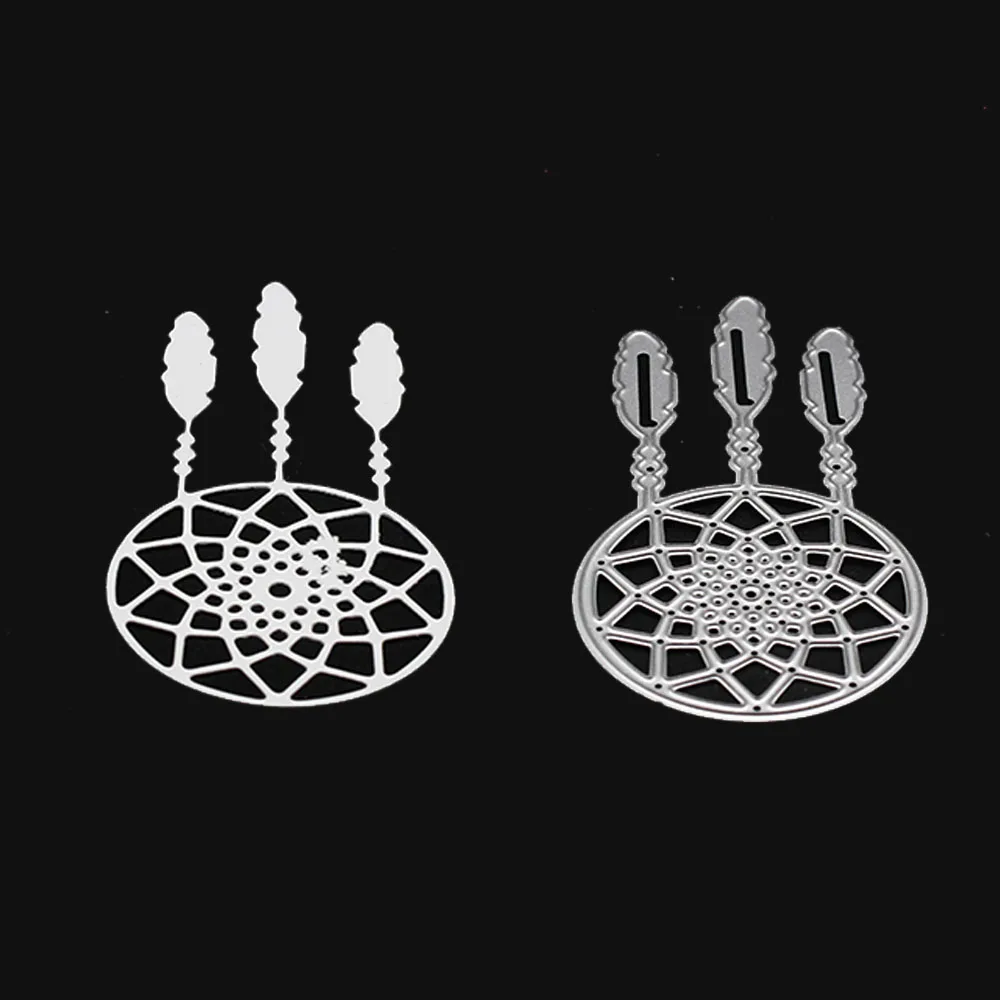 Рельефный нож в виде 3 листиков рельефный трафарет ручной работы украшение для