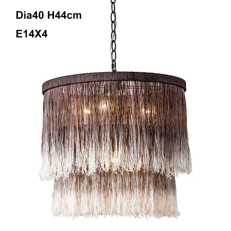 Dia40 H44cm 4 lights Большая розовая Люстра для девочек, для комнаты, фойе, спальни, креативная хлопковая нить, линия освещения, роскошная, для отеля, лобби, подвесная люстра - Цвет абажура: Dia40 H44cm 4 lights