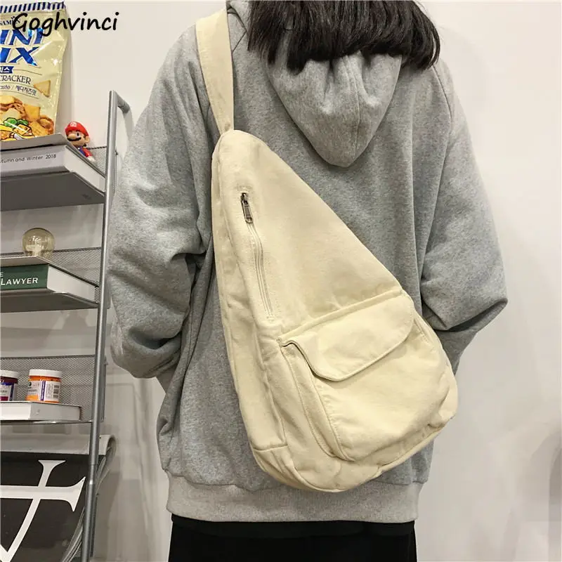 Women Shoulder Bags Vintage Canvas Cross-body Bag Students Zipper School-bag Washed Retro Large Capacity Satchel Harajuku Ins BF