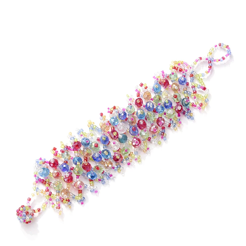 

Fashion Colorful Crystal Beads Bracelets for Women Boho Sweet Handmade Rice Beads Chain Adjustable Bracelets Party Jewelry Gift