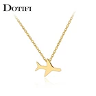 Ожерелье из нержавеющей стали, простое модное Стильное ожерелье в виде самолета для мужчин и женщин, ювелирное изделие, ошейник с подвеской, подарки для друзей Вечерние цепочка на шею женская