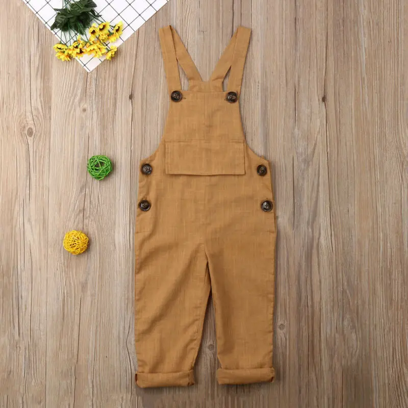 Emmababy одежда для маленьких мальчиков и девочек детский льняной комбинезон брюки