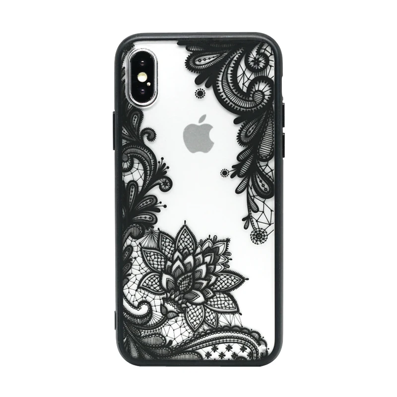 Чехол с кружевными цветами для iphone XS MAX XR X 10 6 6S 7 8 Plus милый мягкий ТПУ + задняя