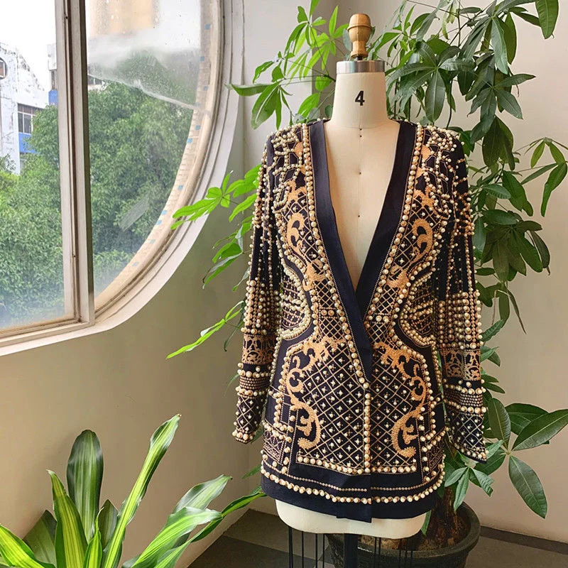 2021 New Vibrant All Match Fashion Trend Long Sleeved Lady's Loose Fitting Printed Woman Suit Grey Floral Blazer For  Skirt