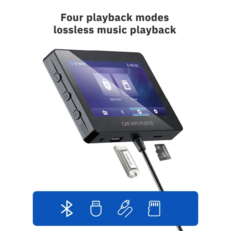 Автомобильный mp5-плеер Bluetooth 5 0 FM-передатчик поддержка TF U Disk музыкальный плеер