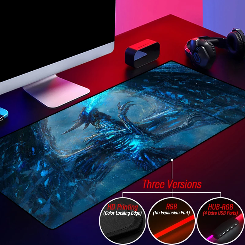 World of Warcraft HUB 4 в 1 USB WOW RGB большой игровой коврик для мыши со светодиодный Ной