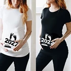 Детская нагрузка 2022, женская футболка с принтом для беременных, женская рубашка с коротким рукавом для беременных, новая одежда для мам