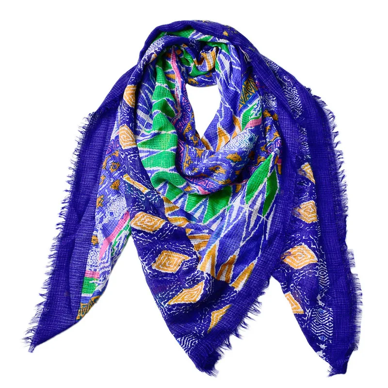 Соединенные Штаты Национальный хлопок и лен Windy большой площади богемный шарф