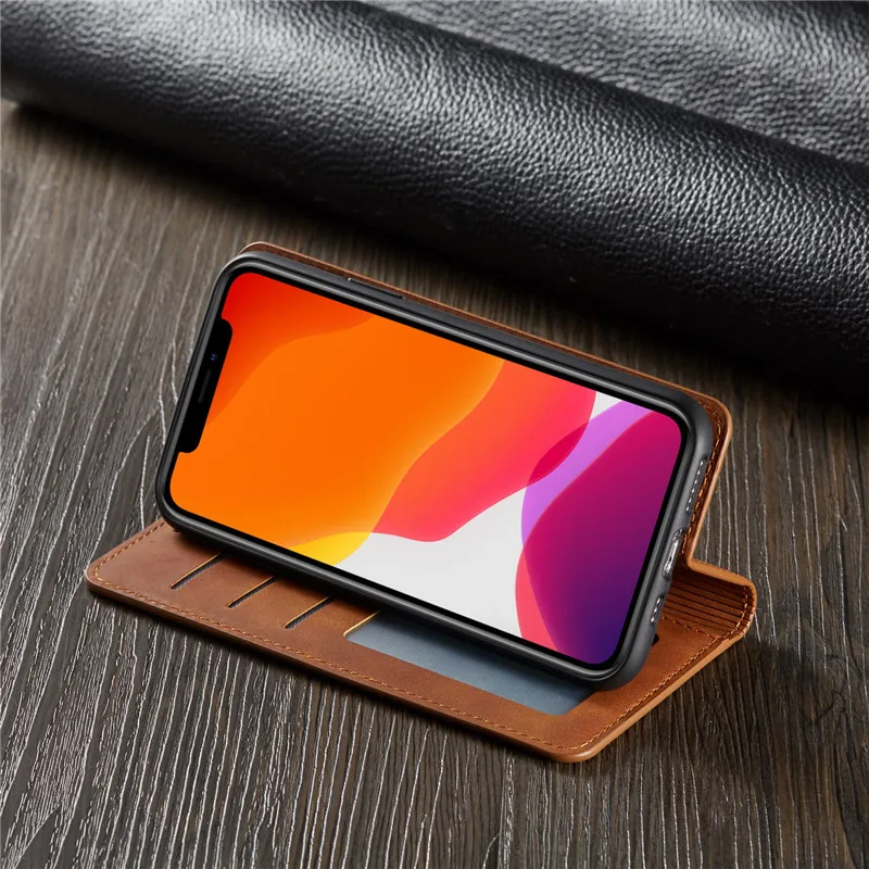 Luxury Leather Case For iPhone 14 13 12 Mini 11 Pro XS Max XR X 7 8 6 6s Plus 5 5s SE 2020 2022 Magnetic Wallet Flip Cards Cover