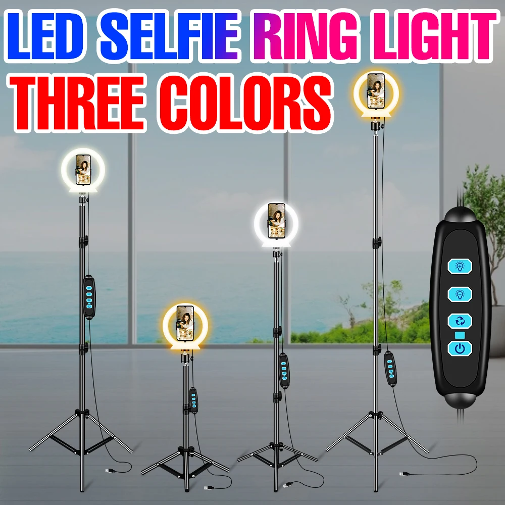 

Led Portable Selfie Round Ring LampTripod Makeup Video Beauty Fill Light USB Photo Ringlight Professional Photography Lighting