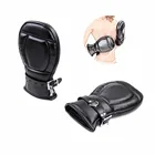 Экзотические костюмы, кожаный фетиш, бондаж для рук, боксерские перчатки с запираемым регулируемым ремешком, аксессуары для косплея