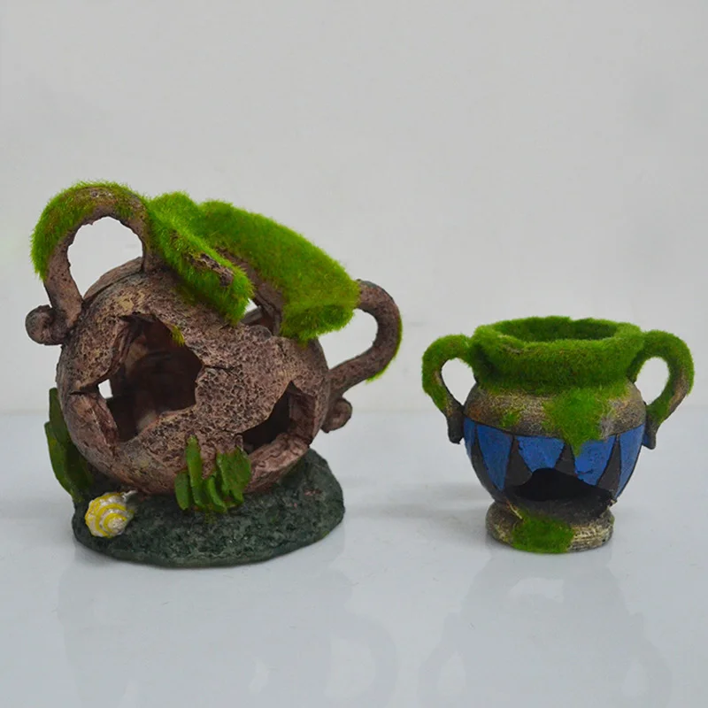 

Супер 2 стиля Аквариум Украшение мультфильм скрыть дом для аквариума маленькая искусственная банка для Вина Стеклянный водный пейзаж аксес...