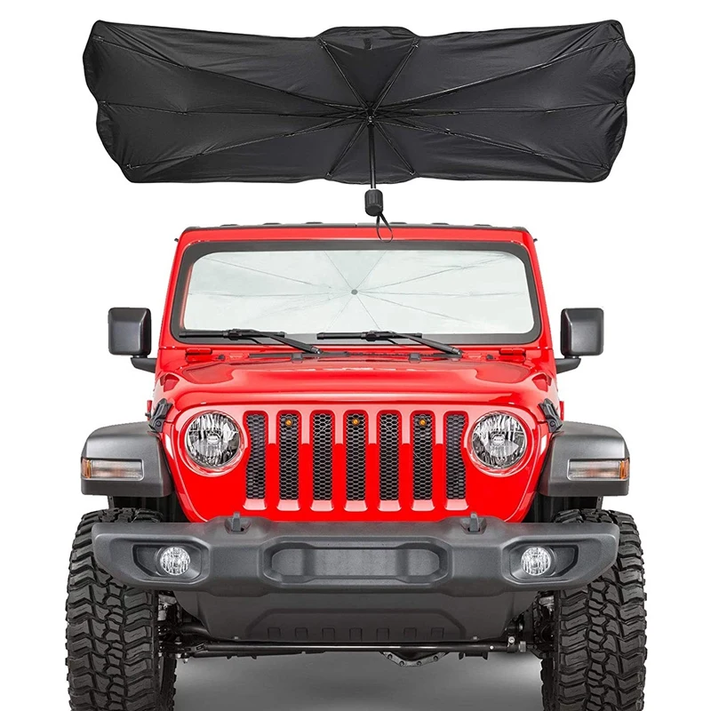 

Car Sun Visor Windshield Shade Umbrella for Wrangler JL JLU 2018-2021 & JT, Foldable UV Rays Block Reflector Umbrella