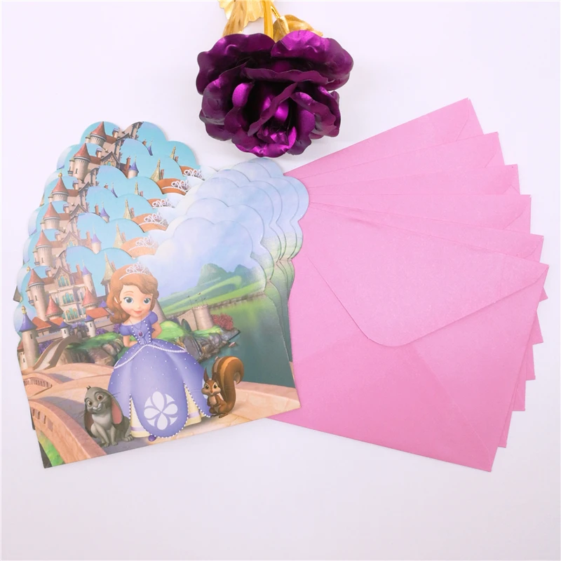 6 малыш принцессой Софией Ночная пригласительная открытка с днем рождения