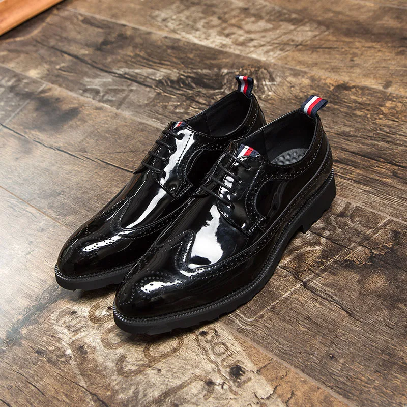 Мужская кожаная обувь Броги Летние кожаные роскошные брендовые Элегантные