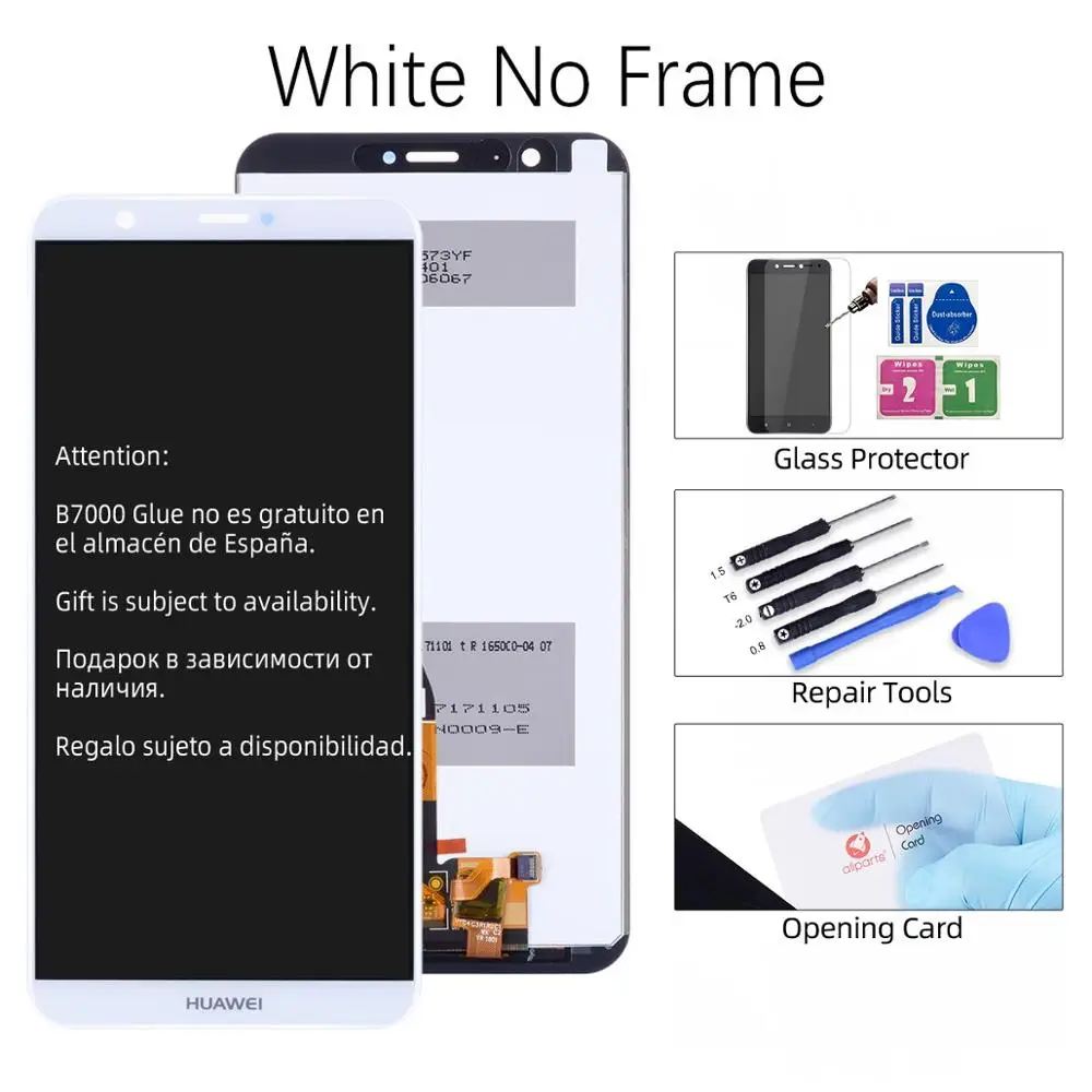 Экран для HUAWEI P Smart LCD в сборе с тачскрином на рамке черный белый синий золото FIG LX1 FIG-LX1 FIG-LX3 - Цвет: White No Frame