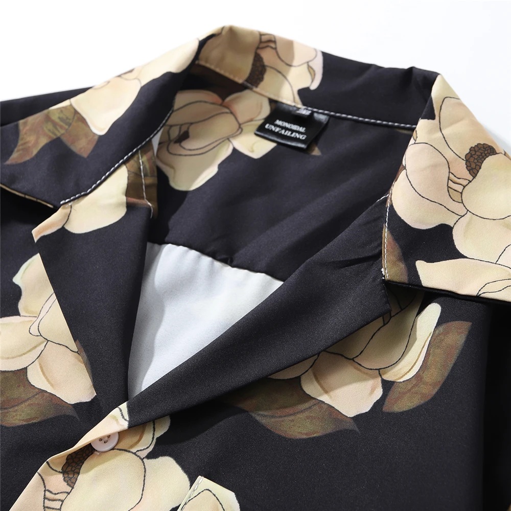 OSCN7 Casual Street Printed Short Sleeve Shirt Men 2021 Hawaii Beach Oversize Women Fashion Harujuku Shirts for X660 | Мужская одежда