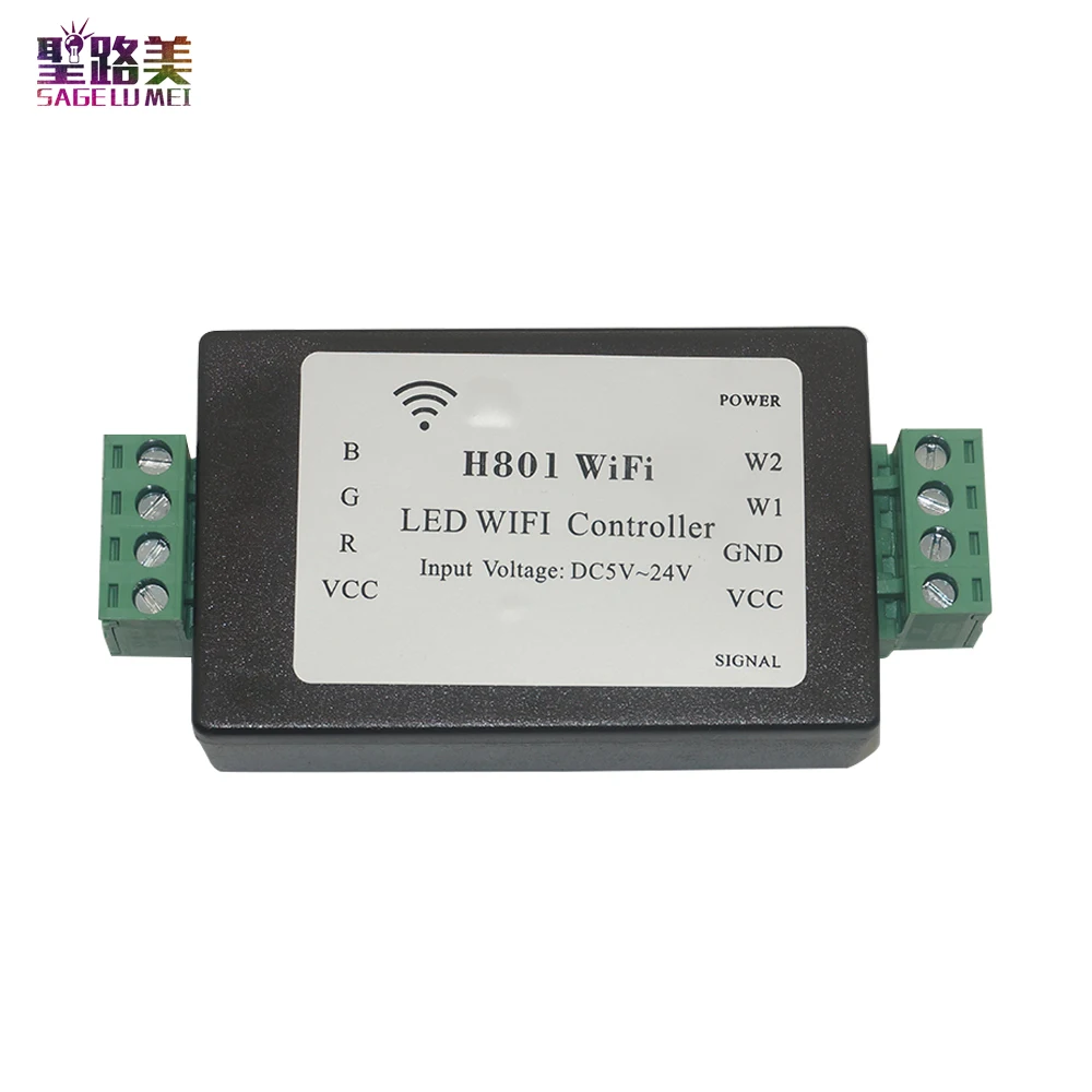 H801 RGBW LED WIFI controller RGB Controller DC5-24V input 5CH*4A output For 5050 2835 3528 SMD led strip light tape ribbon | Лампы и
