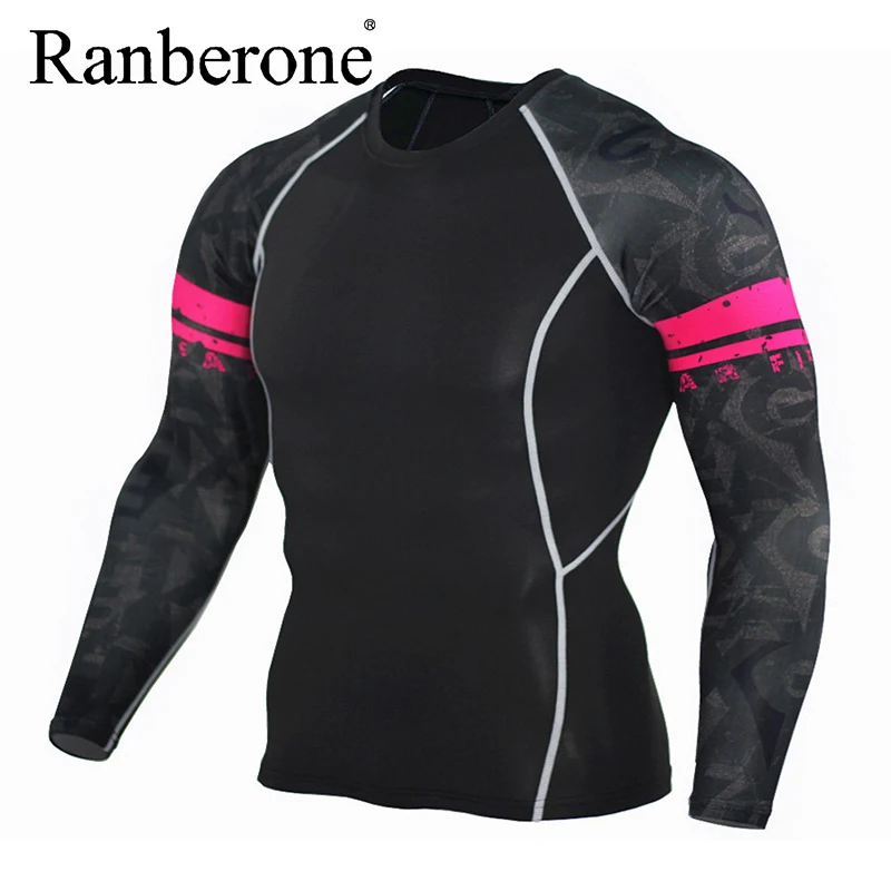 Man's Shirt Running Sport Compression Shirts Gym Fitness Long Sleeve T-shirt Jogging Training Tight Male Quick Dry Sportswear
